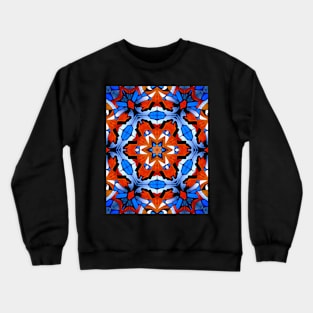 Hexagon Blue Red-Orange Mosaic Symbol Crewneck Sweatshirt